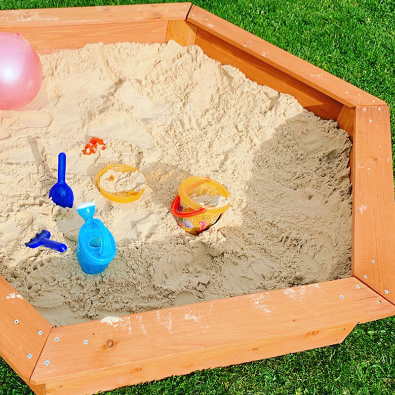 Hexagonal Sandbox with Cover and Wooden Lid